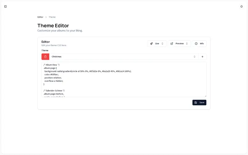 OM Gallery - Screenshot Theme-Editor